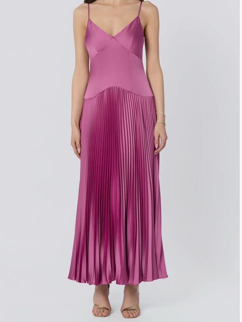 NWT ASTR Pleated Drop Waist Maxi Dress